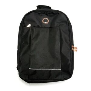 Delsey Paris Ramey Backpack Travel Black Rose Gold Accents School Work 17x12x4